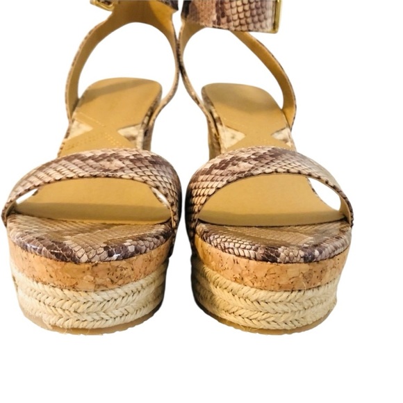 NEW ADRIENNE VITTADINI PLATFORM ESPADRILLE 10 Jute Wedge Snakeskin - Picture 7 of 15